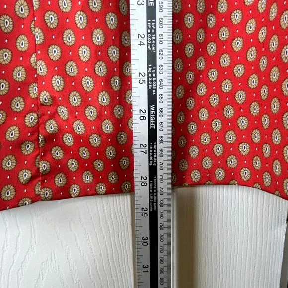 Vintage The Villager Red Floral Button Up Shirt & Skirt Set Sz 12 Union Made USA - Picture 7 of 8